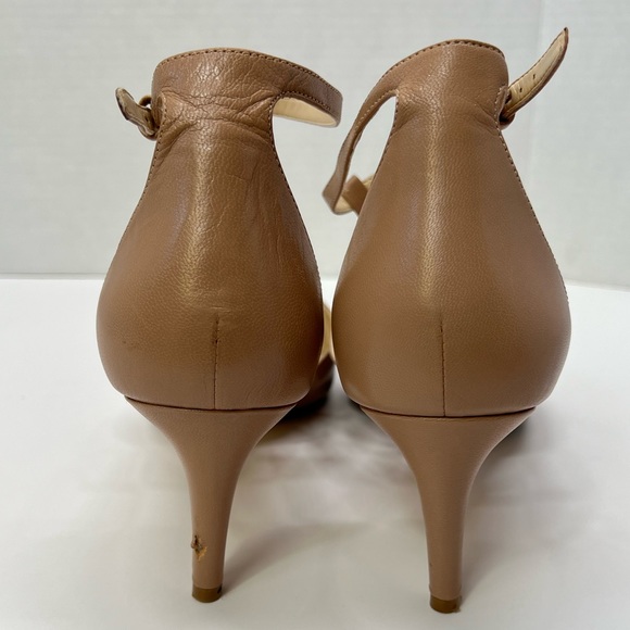 Nude Kitten Heels Pointed Toe T Strap Pumps Low Heel Work Shoes Mary Jane Heeled - Picture 5 of 17